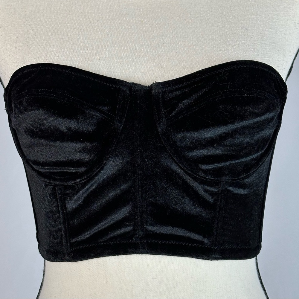 OUT FROM UNDER Urban Outfitters black velvet bustier - size medium
